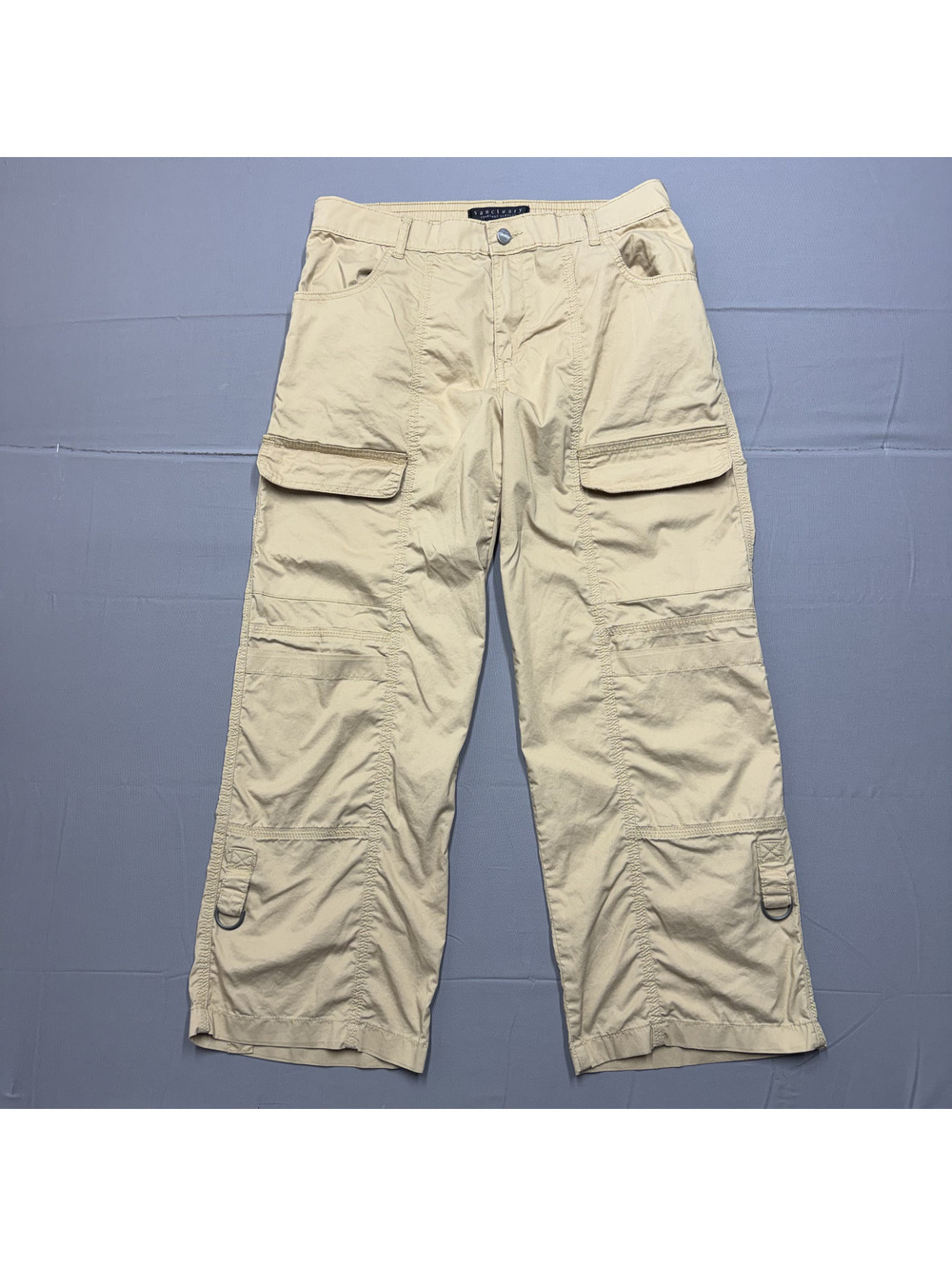 Sanctuary Womens Surplus Cargo Pants Cotton Stretch Size 30 Tan Khaki Gorpcore